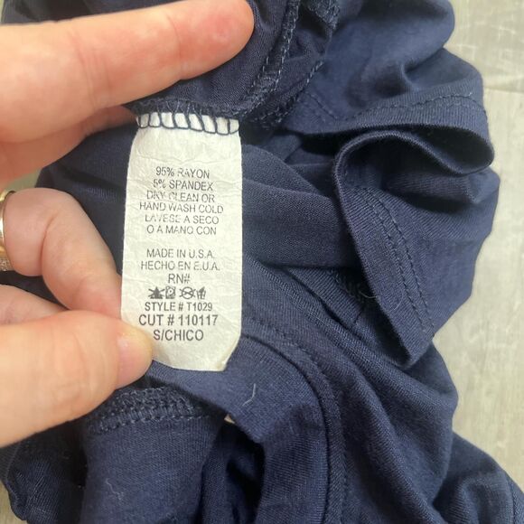 Cropped Cap Sleeve TShirt Blue Size Small - Picture 4 of 4